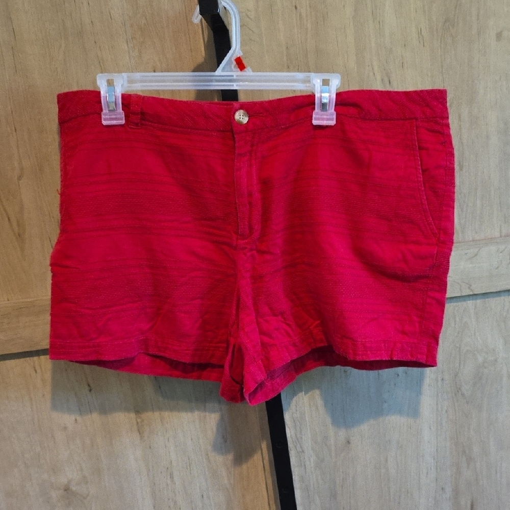 (J41) Faded Glory Women's Vibrant Red Shorts Sz 18